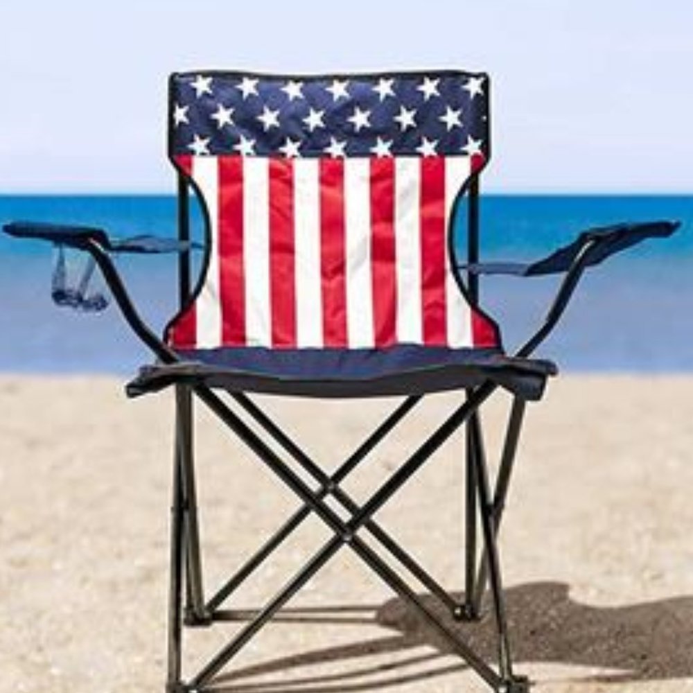 Camping Chair Camping Chair with Cupholder with Cupholder American Flag Blue